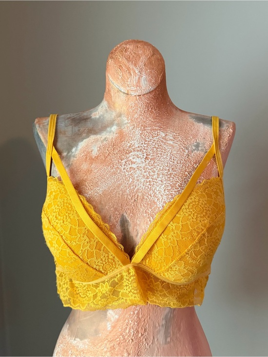 PINK Victoria's Secret Other - Victorias Secret Pink Bralette Bright Orange Lacy Strappy Lightly Lined large
